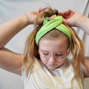 Neon Green Ponytail Headband